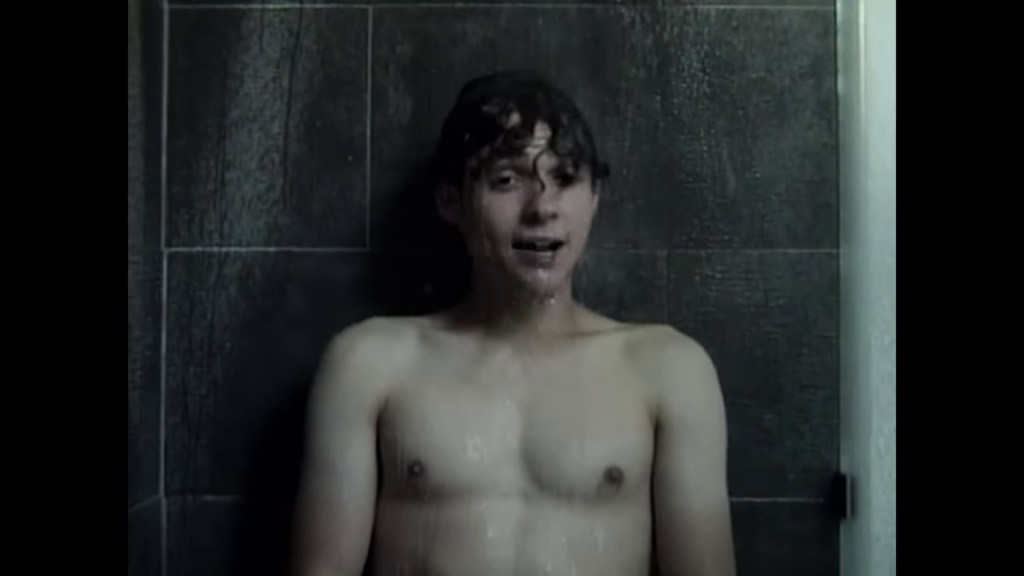 Joshua Bassett Shirtless and wet in Anyone Else music video