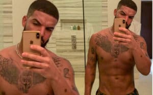 Drake sexy shirtless mirror selfie