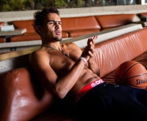 Trae Young Shirtless in PSD Underwear collection