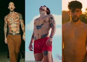 Harry Styles, Adam Levine and Bad bunny Shirtless