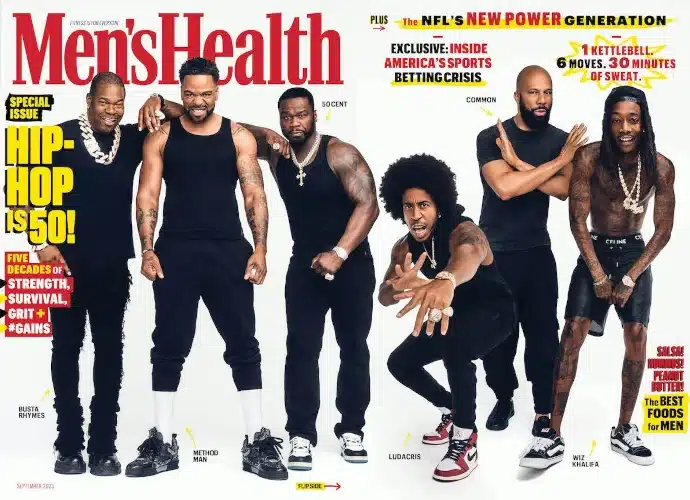 50 Cent, Wiz Khalifa, Common, Method Man, Busta Rhymes and Ludacris in Men's health Magazine