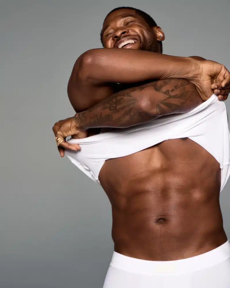 Usher Shirtless in Skims underwear