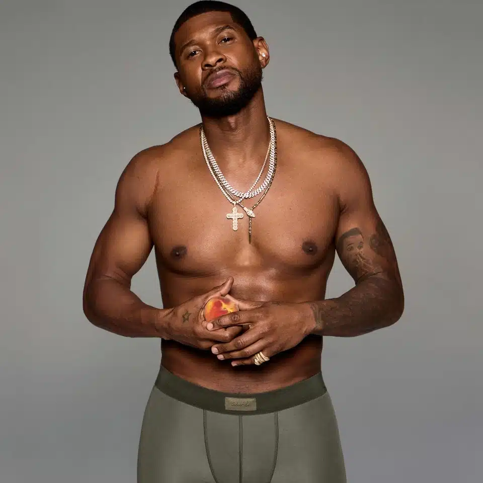 Usher Shirtless in Skims underwear